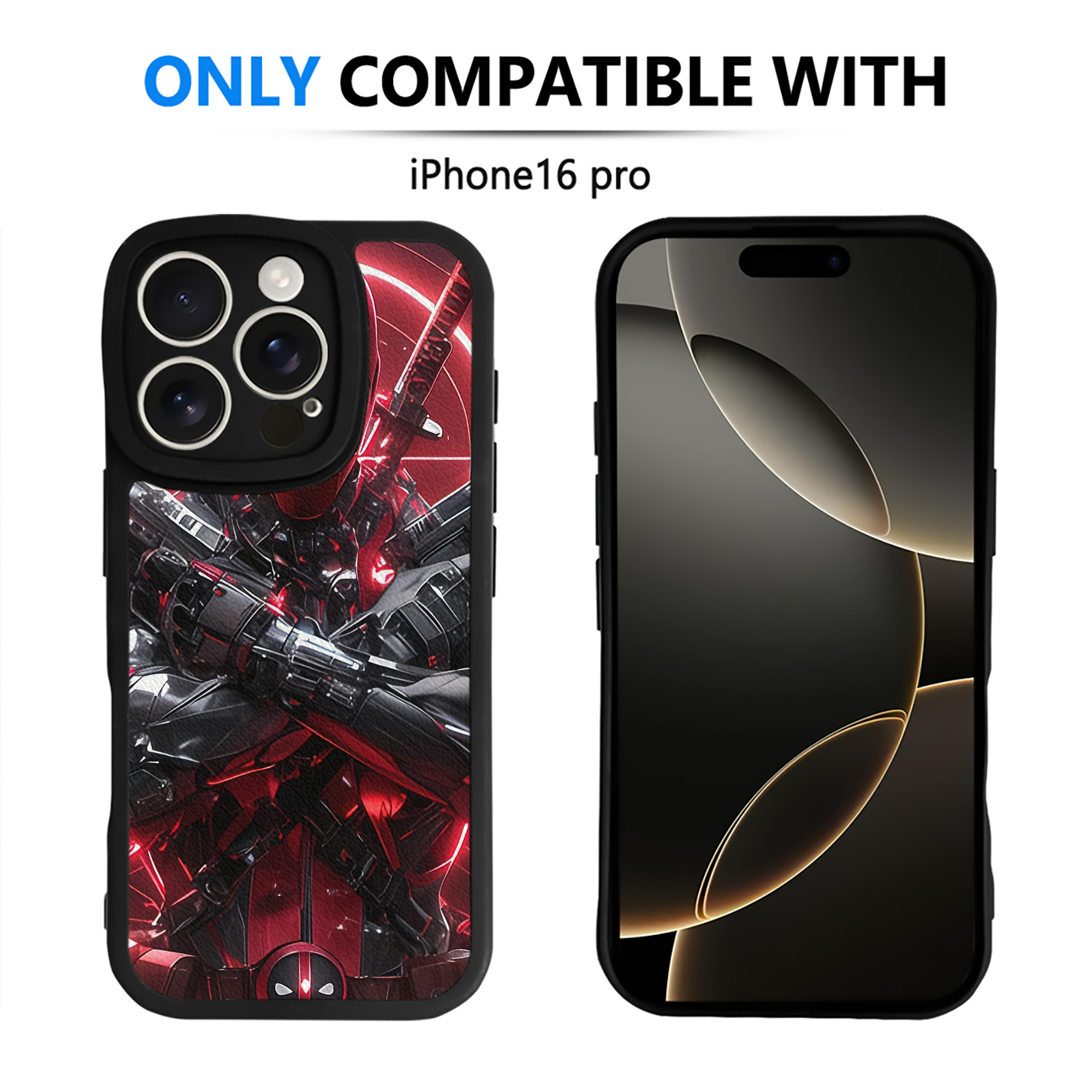 （画像用） Deadpool デッドプール 【iPhone 16シリーズ対応】シリコンスマホケース（レザー調） 材質：シリコン